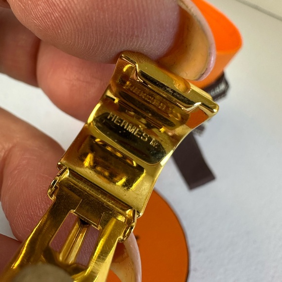 HERMES H CLOISONNÉ MOSIAC CLIP ON EARRINGS - Picture 3 of 6